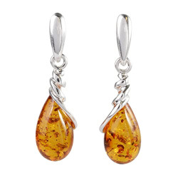 Sterling Silver and Baltic Honey Amber Earrings Eleanor