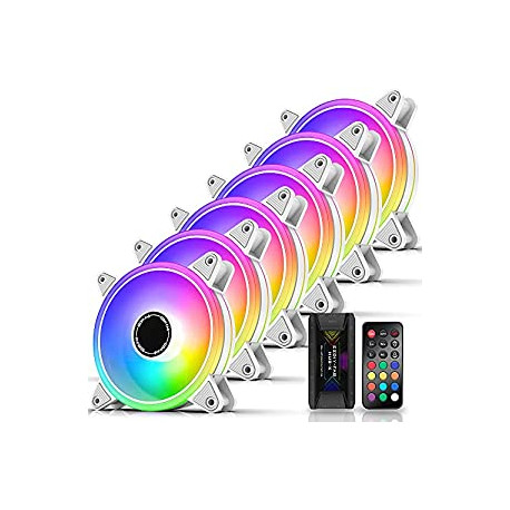 Motherboard Aura SYNC,Speed Control, ARGB Fan for PC Case-6 Pack