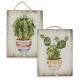 2-Piece Small Hanging Decorations Cactus Design, Natural Decor Living Room, Hallway Dining Room, 8 x 5.9 x 0.9 inches