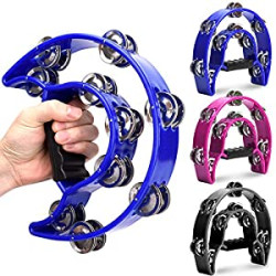 3 Pack Half Moon Handheld Tambourine