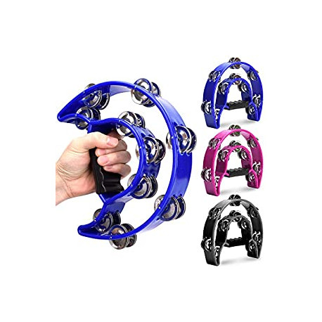 3 Pack Half Moon Handheld Tambourine