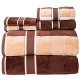 6-Piece - Oakville Beige-Striped 100% Cotton Velour