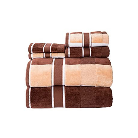 6-Piece - Oakville Beige-Striped 100% Cotton Velour