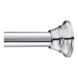 Adjustable Tension Mounted Straight Shower Curtain Rod, Chrome