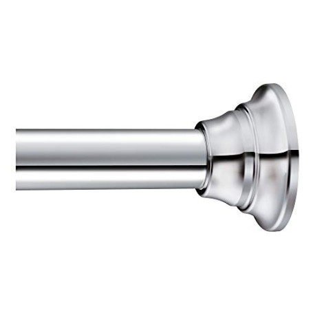 Adjustable Tension Mounted Straight Shower Curtain Rod, Chrome