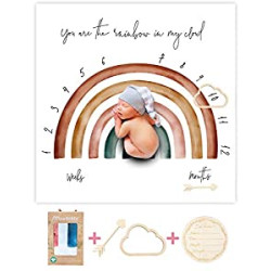 Organic Rainbow Baby Monthly Milestone Blanket