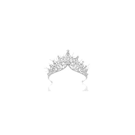 Unicra Silver Princess Crown Costume Rhinestone