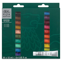 Oil Color Paint Set, 20 x 12ml (0.4-oz) Tubes