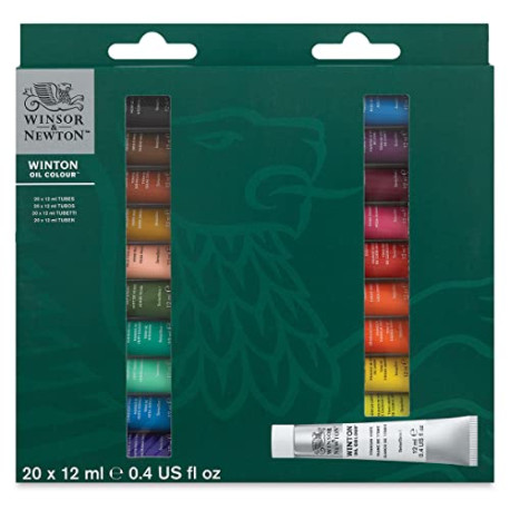 Oil Color Paint Set, 20 x 12ml (0.4-oz) Tubes