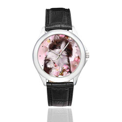 Funny Cat Waterproof Women's Stainless Steel Classic Leather Strap Watches