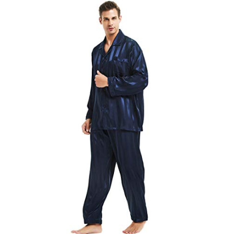 Pajamas Long Sleeve Loungewear Two-Piece Sleepwear Button-Down Pj Set S-XXXXL
