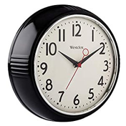 1950's Retro Case Convex Glass Clock, 9.5-Inch