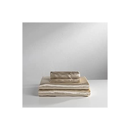 Satin Luxury Sheet Set Queen Ivory 4-Piece Set
