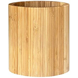 Oval Shaped Bamboo Kitchen Utensil Holder, 6" x 4" x 7"
