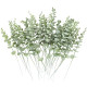 36pcs Artificial Eucalyptus Leaves Stems Real Grey Green