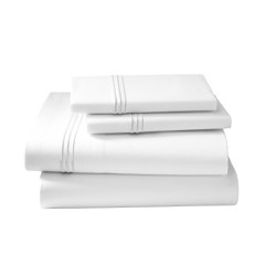 Bedding Collection King Flat Sheet, White