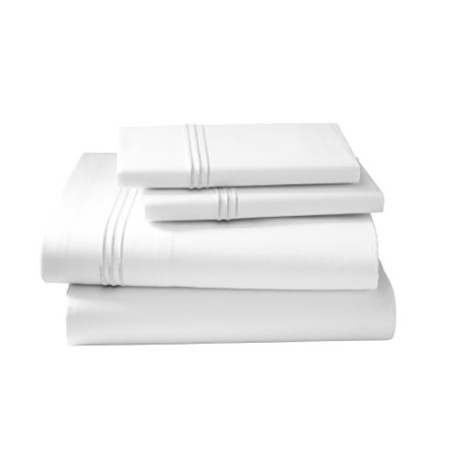 Bedding Collection King Flat Sheet, White