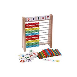 Wooden Abacus for Kids Math with 100 Counting Sticks