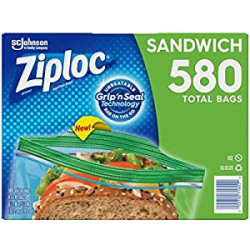 iploc Easy Open Tabs Sandwich Bags 580, 145 Count (Pack of 4)