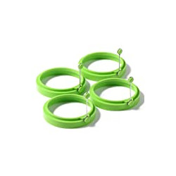 Egg Cooking Rings, Perfect Fried Egg Mold or Pancake Rings (New, 4pcs, Green)