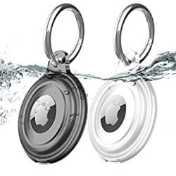 2 Pack IPX8 Waterproof AirTag Keychain Holder Case