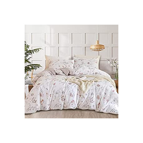 Botanical Floral Duvet Cover King Soft 100% Cotton