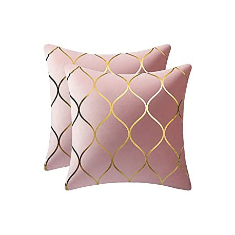 Velvet Throw Pillow Covers: 2 Pack 16x16 Inch