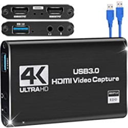 Capture Card 4K 1080P 60FPS, HDMI to USB 3.0