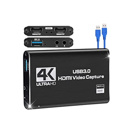 Capture Card 4K 1080P 60FPS, HDMI to USB 3.0