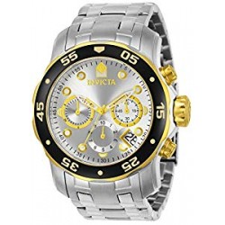 80040 Pro Diver Stainless Steel Watch with Link Bracelet