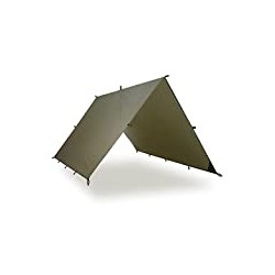 Nylon Tarp Tent Shelter, 10 by 7 ft, Olive Drab