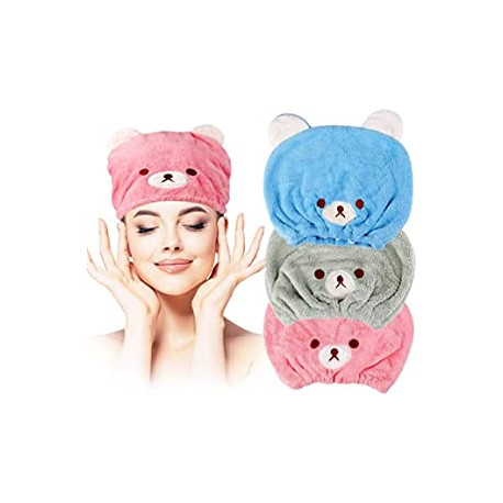 3Pcs Hair Drying Towel for Kids Girls Soft Absorbent