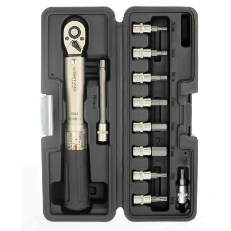 Venzo Bicycle Bike 1/4 Inch Driver Torque Wrench Allen Key Tools Socket Set of 3