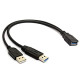 USB 3.0 Female to Dual USB Male