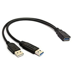 USB 3.0 Female to Dual USB Male