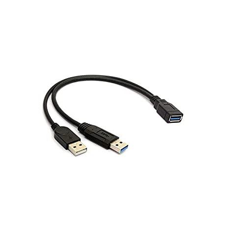 USB 3.0 Female to Dual USB Male