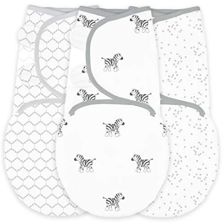 Baby Swaddle Blanket with Adjustable Wrap, Set of 3