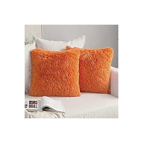 Pack 4 of Luxury Faux Fur Fall Autumn Throw Pillow Cover