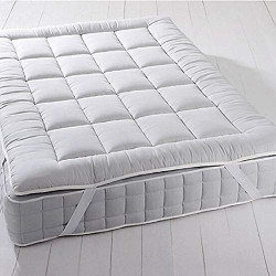 Mattress Topper, King, 2 Inches Hypoallergenic Overfilled Down