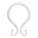 Pack 2 of Double Shower Curtain Hooks, White, (set of 12 pieces)