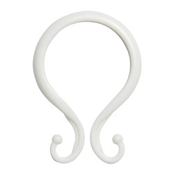 Pack 2 of Double Shower Curtain Hooks, White, (set of 12 pieces)