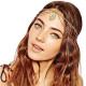 Turquoise Head Chain Gold Hamsa Headband