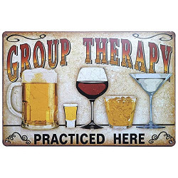 Pack 2 of Beer Club Wall Home Decor Group Therapy Practiced Here 12 X 8 Inches