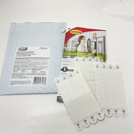 Command Medium Picture Hanging Strips Holds 12 lbs 12 Pair-24 Strips PH204-12NAb