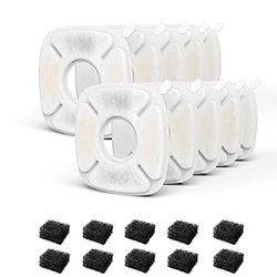 10-Pack Filters with Sponges, Compatible