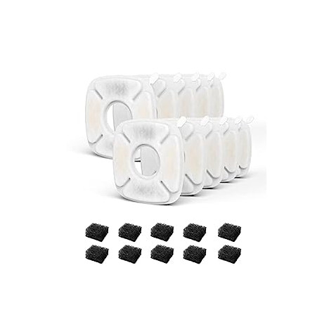 10-Pack Filters with Sponges, Compatible
