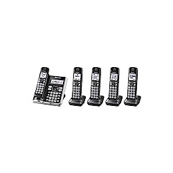 Home Phone with 5 Handsets KX-TGF575S (Black with Silver Trim)
