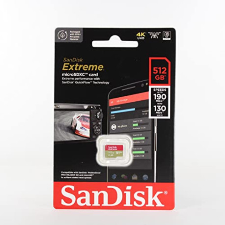 Pack 2 of SanDisk 512GB Extreme microSDXC UHS-I Memory Card with Adapter