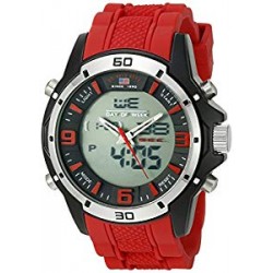 US9534 Analog-Digital Watch With Red Rubber Band