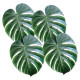 4 Piece Polyester Fabric Monstera Faux Tropical Palm